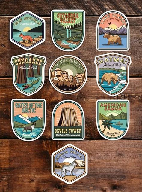 National Park Stickers, GET 3, 6, 10, 20, 30 or 63 Vinyls, Choose Your ...