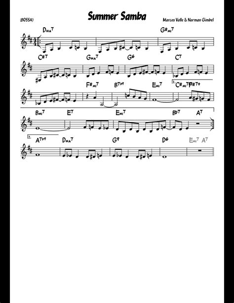 Summer Samba sheet music for Piano download free in PDF or MIDI