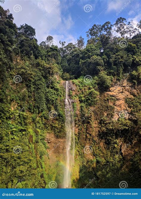 Sky Rainbow Waterfall stock image. Image of wilderness - 181752597