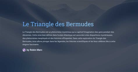 Le Triangle des Bermudes