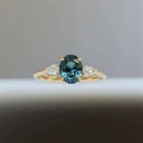 Teal Sapphire Ring 925 Sterling Silver Ring Teal Sapphire - Etsy