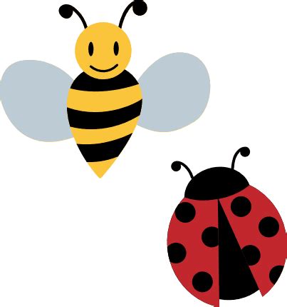 bee and lady bug clipart, insect, kids room decoration free svg file ...