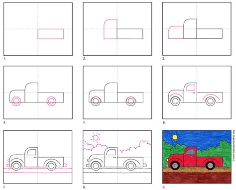 How To Draw A Semi Truck Step By Step