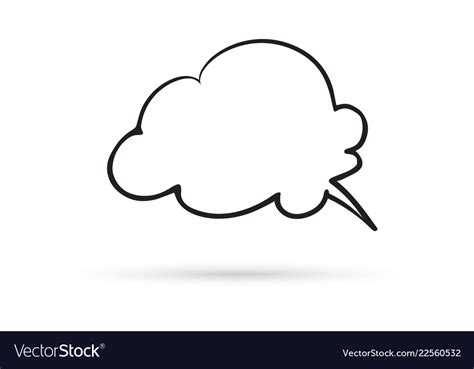 Speech bubble cloud draw doodle brush sketch Vector Image