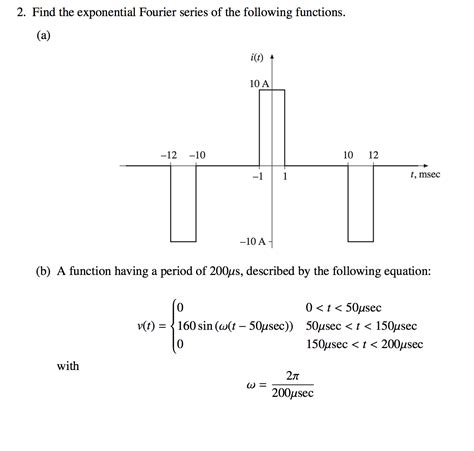 Solved 2. Find the exponential Fourier series of the | Chegg.com