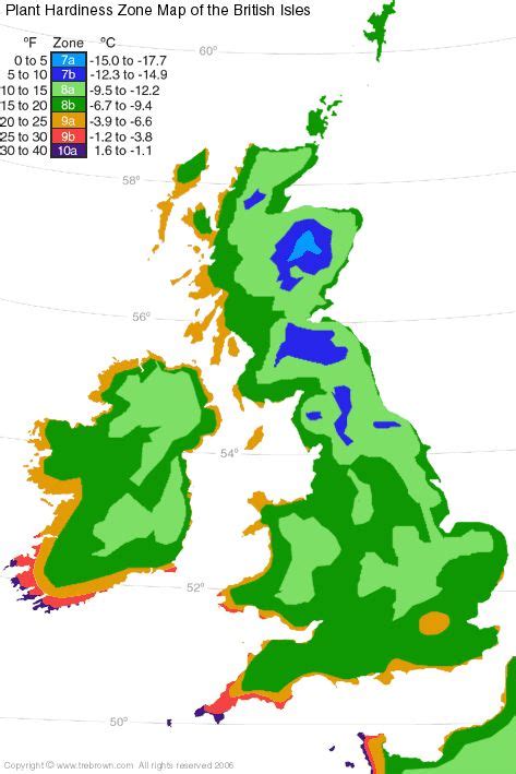 Plant Hardiness Zone Map of the British Isles | Plant hardiness zone ...