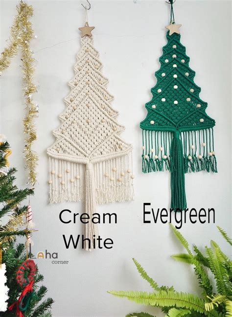 Macrame Christmas Tree With Star Topper Pine Tree Wall - Etsy