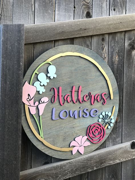 Nursery Name Sign with Flowers Floral Name Sign Girls Room | Etsy