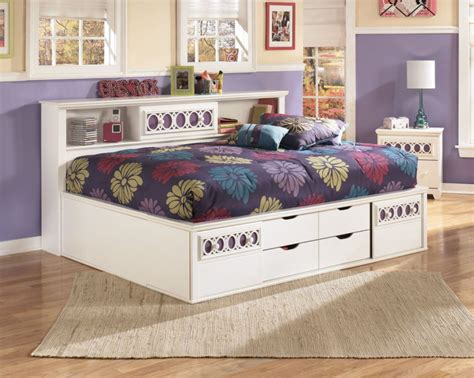 Zayley - White - Full Bookcase Bed with Storage - EZ Furniture Sales ...