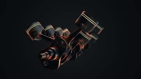 Animation Footage Four Cylinders Engine Animation Seamless Loop Stock ...