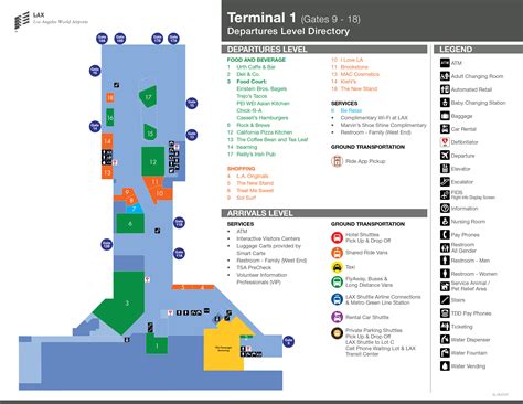 Los Angeles Airport Map (LAX) - Printable Terminal Maps, Shops, Food ...