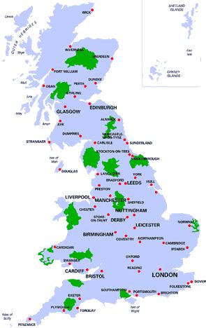 maps of dallas: Map Of National Parks UK