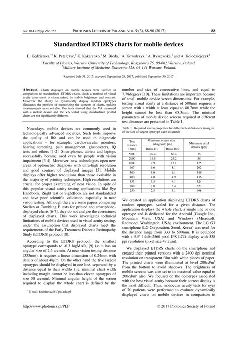 (PDF) Standardized ETDRS charts for mobile devices