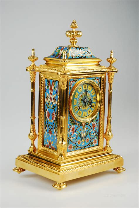 Antiques Atlas - Antique Champleve Enamel Mantel Clock