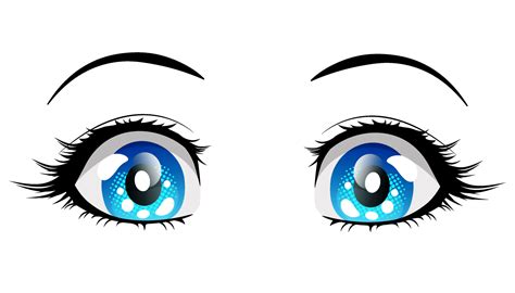 Surprised blue eyes anime girl. Vector illustration in manga style ...