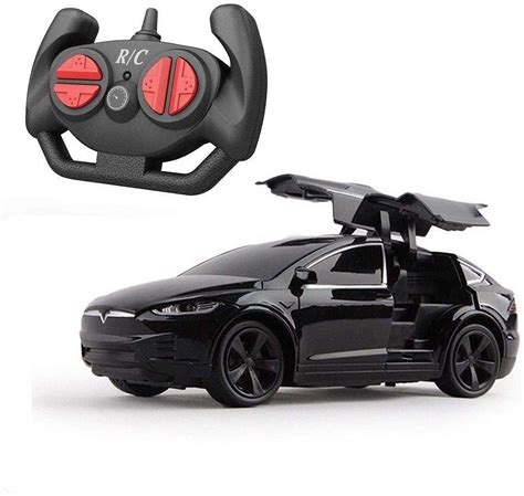 Tesla 1:24 Scale Model X RC Car with Headlights, Rechargeable, 4 ...