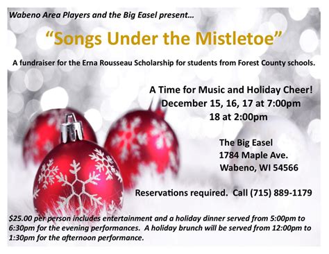 “Songs Under the Mistletoe” – Wabeno Area Players