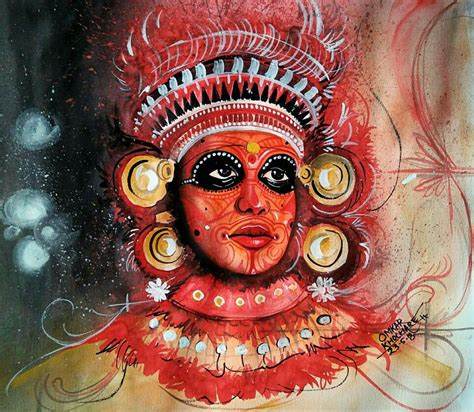 Watercolor Painting | Omkar Khochare | Theyyam | Buddha art painting ...