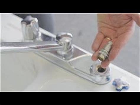 Faucet Repair : How to Repair a Dripping Kitchen Two-Handle Faucet ...