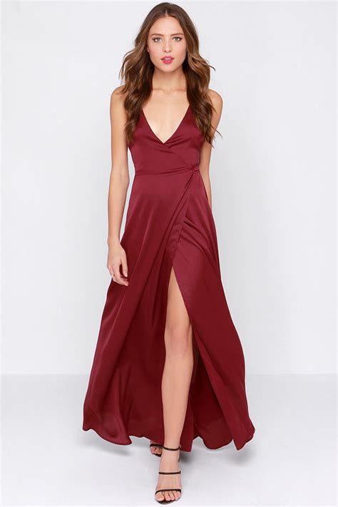 Sexy Wine Red Dress - Wrap Dress - Maxi Dress - $49.00 - Lulus