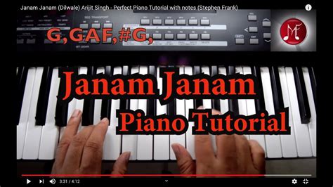 Janam Janam (Dilwale) Arijit Singh - Perfect Piano Tutorial with notes ...