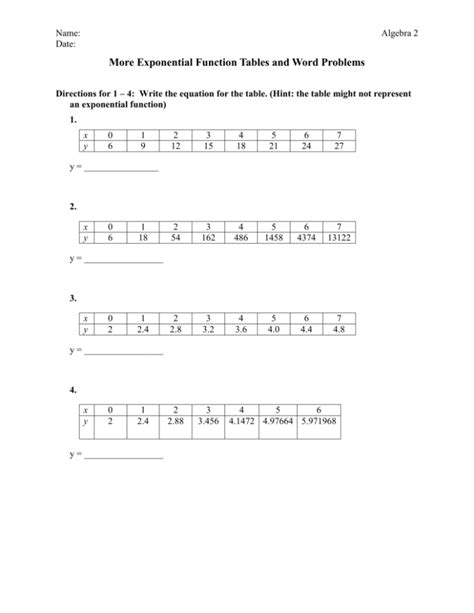 HOMEWORK: WORD PROBLEMS