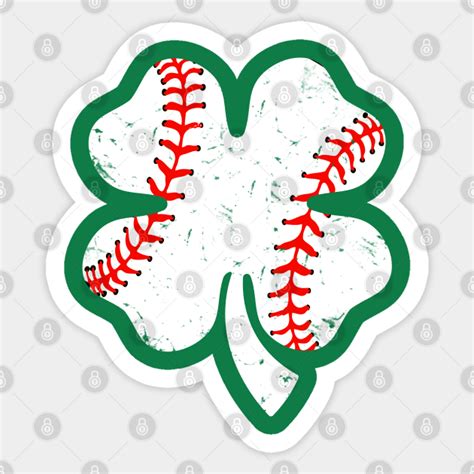 baseball ball clover - Baseball St Patricks Day - Sticker | TeePublic