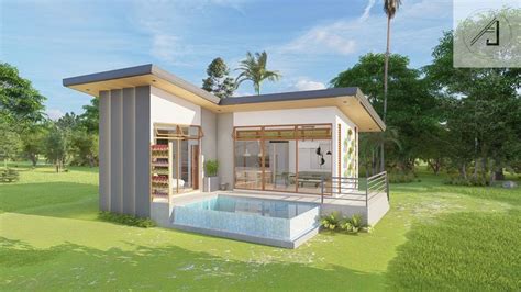 Small House Design with Pool | Pool house plans, Small house design ...