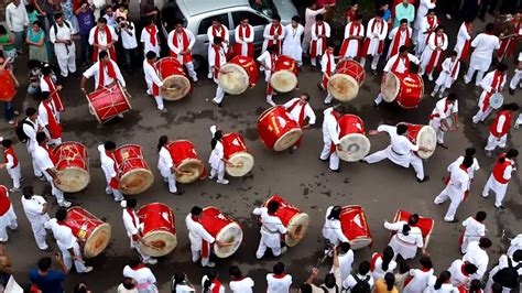 Gajar Dhol Tasha Pathak celebrating Gudi padwa 2014 at Girgaon, Mumbai ...