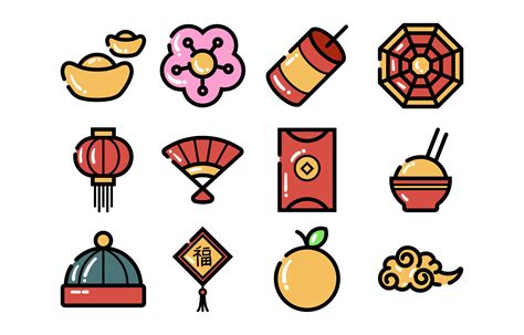 Icons Set for Chinese New Year 1540444 Vector Art at Vecteezy