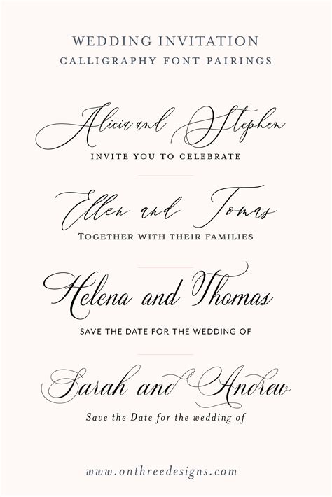 On Three Designs — Our all-time favorite fonts | Wedding invitation ...