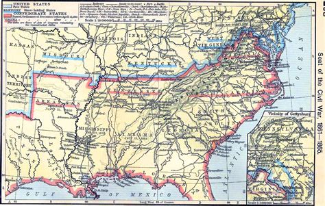 Map of the American Civil War 1861-1865