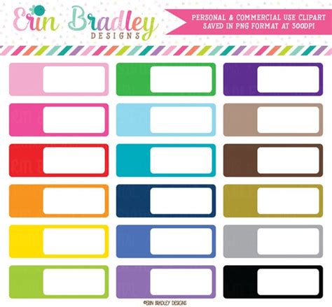 Rectangle Side Boxes Clipart Graphics by ErinBradleyDesigns