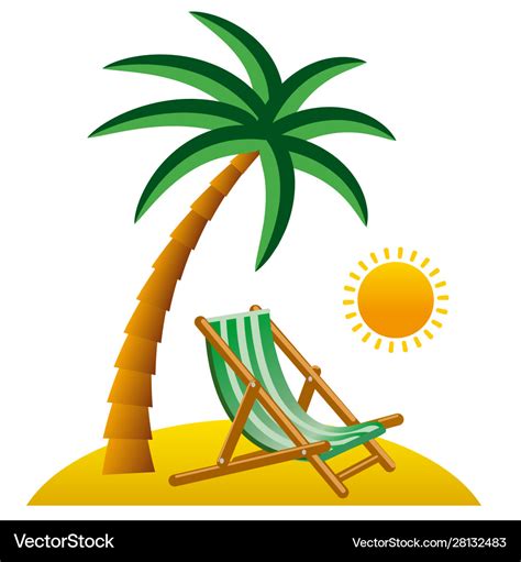 Tropical resort icon Royalty Free Vector Image