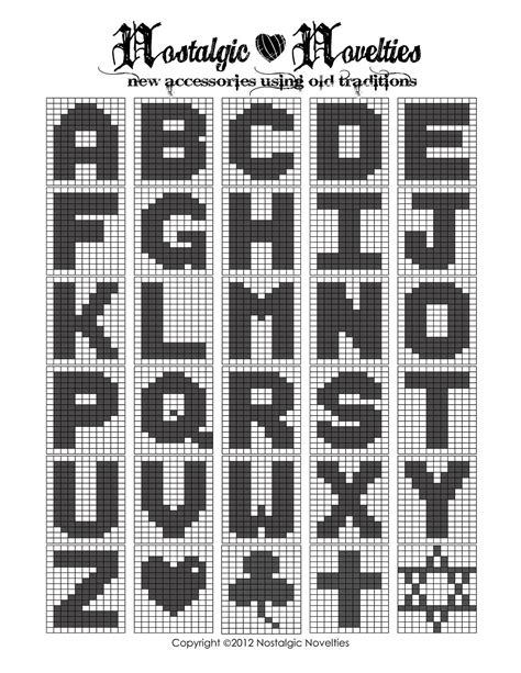 Filet Crochet Block Alphabet Chart | Crochet alphabet, Crochet letters ...