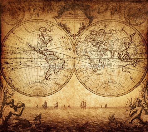 18th Century World Map Wallpaper | Wallsauce US | Antique world map ...