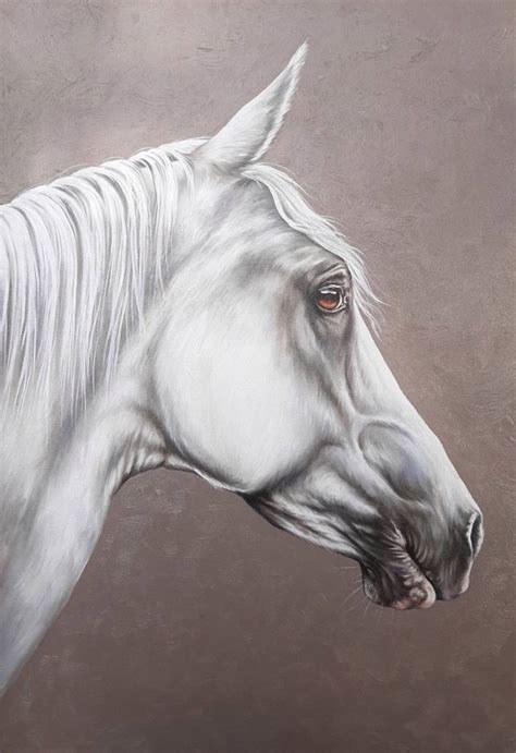 White Horse Painting Painting by Jason Ebrahimi | Saatchi Art