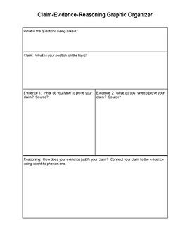 Science CER Graphic Organizer by Meridith Falkavage | TpT