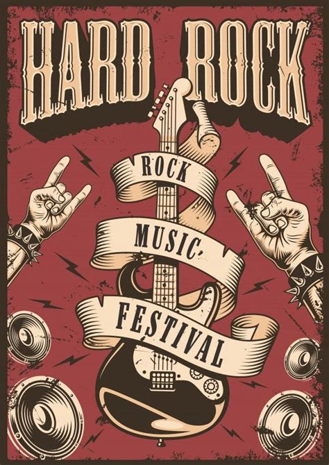 Free Vector | Rock and roll poster | Posters vintage, Rock poster ...