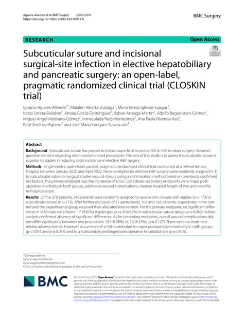 (PDF) Subcuticular suture and incisional surgical-site infection in ...