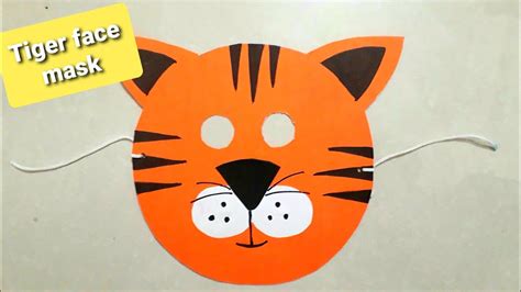 Tiger face mask | how to make tiger face mask | animal mask making # ...