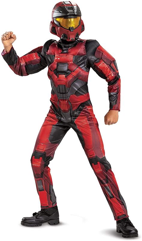 Red Spartan Classic Muscle Halo Infinite Fancy Dress Up Halloween Child ...