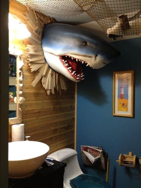 Pin by Bela Lou Ghostley on Random horror stuff | Shark bathroom decor ...