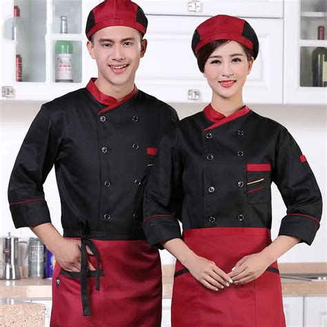 Cooks Kitchen Long Sleeve High Quality Chef Uniforms Clothing Female ...