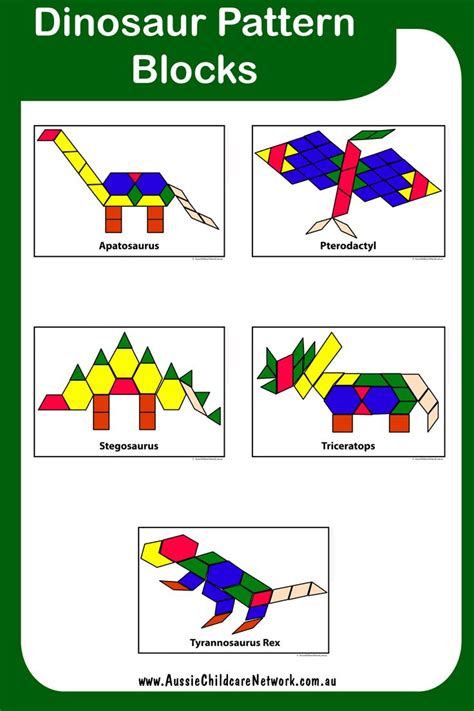 Free Dinosaur Pattern Blocks | Dinosaur activities preschool, Dinosaur ...