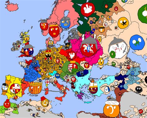 Countryballs Map of Medieval Europe by jonicor on DeviantArt