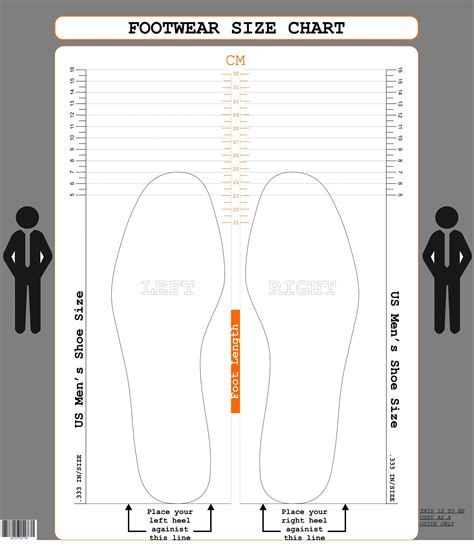 Mens Printable Shoe Size Chart