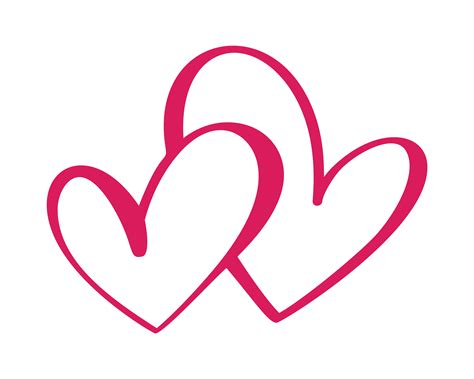 Heart two love sign. Icon on white background. Romantic symbol linked ...