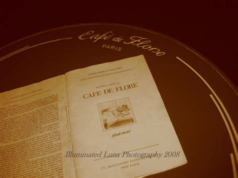 Cafe de Flore Menu in Paris France 5 x 7 by illuminatedluna