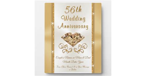 Personalized 56th Wedding Anniversary Gift Ideas Plaque | Zazzle